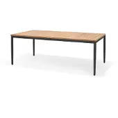 ScanCom Topaz Tisch Quadratisch aus Aluminium / Teakholz 201,1x90 cm