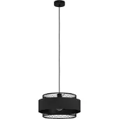 Eglo Hängelampe Bazely, Industrial Pendelleuchte über Esstisch, Gitter Lampe hängend, 1-flammige Deckenlampe aus Metall Draht und Textil, E27, Ø 40 cm