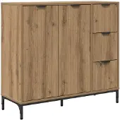 vidaXL Sideboard Artisan-Eiche 89,5 x 33 x 82 cm Holzwerkstoff