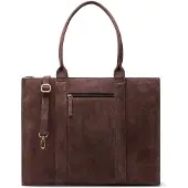 Manfield Dunkelbrauner Veloursleder-Shopper | Größe Onesize