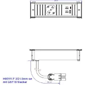 Bachmann KAPSA S 1xP40 1xUSB A&C 22W 0,2m GST18