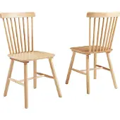 En.casa Esszimmerstuhl ‘Karmoy' 2er Set Küchenstühle 89 x 46 x 52 cm Holz Natur