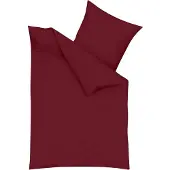 TRAUMSCHLAF Uni Feinbiber Bettwäsche 200x200 cm + 2x 80x80 cm bordeaux