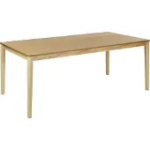 Beliani Esstisch Naturfarbene Esche Holz MDF Gummibaumholz 200 x 100 cm Holzbeine Rechteckige furnierte Platte Natürliches Finish Minimalistische skandinavische Küche