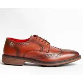 Purapiel Herren Schnürschuh Oxford Cabale aus Leder, Braun, wasserdicht und rutschfest