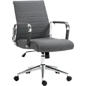 SVITA Office Comfort Bürostuhl Schreibtischstuhl Drehstuhl Niedrige Rückenlehne Stoff Dunkelgrau