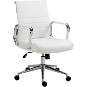 SVITA Office Comfort Bürostuhl Schreibtischstuhl Drehstuhl Niedrige Rückenlehne Kunstleder Weiß