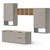 Vicco Wohnwand Wido Greige 5 Teile, Model 57460