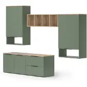Vicco Wohnwand Wido Grün 5 Teile, Model 57454