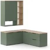 Vicco Wohnwand Wido Grün 5 Teile, Model 57459