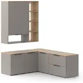 Vicco Wohnwand Wido Greige 5 Teile, Model 57465