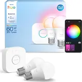 Philips Hue E27 2er-Set + Hue Bridge v2.1 – Intelligentes Licht-Bundle
