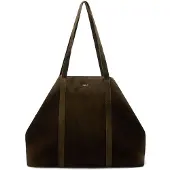 Manfield Grüner Veloursleder-Shopper | Größe Onesize