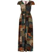 Apricot Maxikleid "Patchworkkleid" 1 tlg. mit Smokdetails
