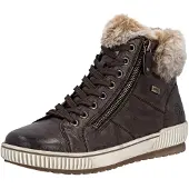 Remonte Winterboots , Damen, Gr. 41, Schurwolle, braun (dunkelbraun), Leder, Textil, Schuhe Winterboots, Plateau, Outdoorschuh Schnürboots mit wasserabweisender TEX-Membran, Topseller