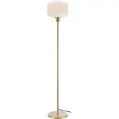 Markslöjd Sober Stehleuchte Brushed Brass/White - , Weiß, für Wohnzimmer, Glas