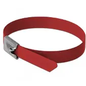 DeLOCK Edelstahlkabelbinder L 400 x B 7,9 mm rot 10 Stück