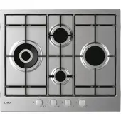 Candy Idea CHW6D4WX, Edelstahl, Integriert, 60 cm, Gaskochfeld, Edelstahl, 4 Zone(n)