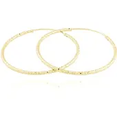 JVD Gold plated silver earrings rings SVLE0216XD5GO40 - Diameter: 3 cm