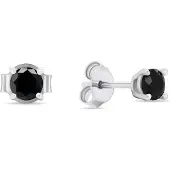 Brilio Silver Silver stud earrings with black zircons EA598WBC