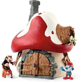 Schleich - Tierfiguren, Schlumpf Haus mit 2 Figuren; 20803