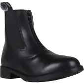 QHP Manilla Leder-Stiefelette mit Reißverschluss vorne und breitem elastischem Einsatz