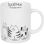 Könitz 2er-Set: Kaffeetassen "Funny cats" in Weiß/ Schwarz - 330 ml - onesize