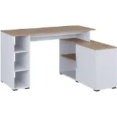 Vicco Eckschreibtisch Rudy Weiß/Artisan 135 x 110 cm mit Regalen, Model 57324