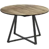Vicco Esstisch Loyd Eiche rustikal/Schwarz 120 x 120 cm ausziehbar, Model 56517