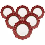 Villeroy & Boch Speiseteller "Speiseteller Toys Delight ø 28,4 cm 6er Set rot"