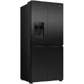Hisense Hi5 Freistehend Flügeltürkühlschrank, Schwarz, 483 l, Freistehend, Amerikanische Tür, Schwarz, LED, An Tür, R600A