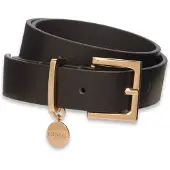 HUGO Ledergürtel "Amelia-G Sz25", Damen, Gr. 95, schwarz braun 202, Leder, unifarben, Gürtel Ledergürtel, Stilvoller Verschluss mit Logo Anhänger