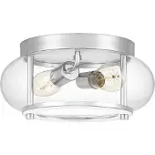 Elstead Lighting Deckenleuchte, 2-Flammig, Stahl chrom, Glas, IP44, D 30,5 cm