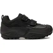 Geox J Savage 2 Strap Slip On Kinder Lederschuhe in Schwarz – undefined / Schwarz