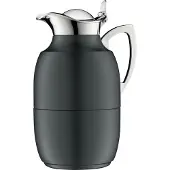 Alfi Isolierkanne "JUWEL, mit Hartglaseinsatz", 1,00 l, (1 St.), 12h heiß & 24 kalt, locker aufliegendes Scharnier-Deckelsystem