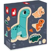 Janod 4 Fortschreitenden Puzzle Dinosaurier 14 Teile