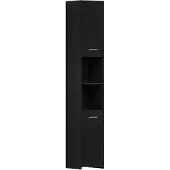 vidaXL Badschrank Schwarz Eichen-Optik 30x30x183,5 cm Holzwerkstoff