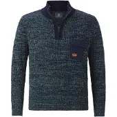 Jan Vanderstorm Pullover Herren Baumwolle blau gemustert, 5XL 818054-0001-09987