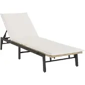 vidaXL Sonnenliege mit Auflage Beige Poly Rattan