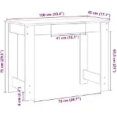 vidaXL Schreibtisch Sonoma-Eiche 100x45x75 cm Holzwerkstoff