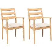 vidaXL Esszimmerstühle mit Kissen 2 Stk. Massivholz Gummibaum