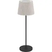 Eglo LED Akku Tischleuchte Leonero, Tischlampe kabellos, schwarz-beige Nachttischlampe, touch dimmbar, USB aufladbar, warmweiß-neutralweiß