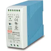 Planet Industrial Din-Rail Power Supply 40W, 24V DC Single Output, -10 60 degrees C, 40 W, 100-240 V, 50 - 60 Hz, 1.1 A, Überspannung, Überlastschutz, Kurzschluß, Blau, Weiß