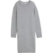Tom Tailor Damen Strickkleid mit U-Boot-Ausschnitt, grau, Meliert, Gr. 40