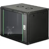 Digitus Wandgehäuse Dynamic Basic Serie - 600x450 mm (BxT), Wandmontiertes Regal, 9U, 60 kg, Sperrschloss, 17,5 kg, Schwarz