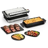 Tefal Kontaktgrill "OptiGrill 4in1 XL, Grill/Barbeque/Backofen/komplette Mahlzeit", 2200 W, für bis zu 8 Personen, spülmaschinenfeste Platten und Schalen, GC784D