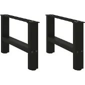 vidaXL Couchtischbeine Schwarz 2 Stk. 50x(30-31) cm Stahl