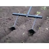 Tornadica Garten Doppel-Häufler mit Stiel Häufelpflug Handpflug Gartenpflug Kultivator Reihenzieher Furchenzieher Grubber für Kartoffeln Gemüse
