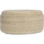FineBuy Sitzhocker Polsterhocker Wolle mit Stauraum oval 81 cm Braun modern