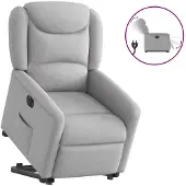 vidaXL Relaxsessel mit Aufstehhilfe Elektrisch Wolkengrau Stoff